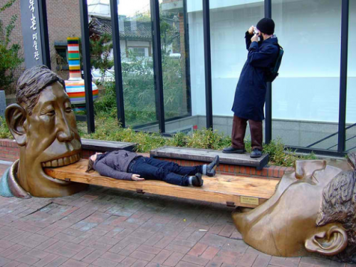 Bench Outside Bukcheon Museum, Seoul, South Korea