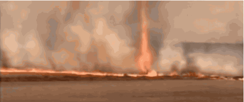 Firenados are a thing that happensFirenados are fairly self-explanatory and completely terrifying. They are tornadoes that are full of raging hot flames. They occur during wildfires, which, due to all that rising hot air, create their own massive winds, which can pull more oxygen into the fire, making them stronger as they pull the flames high into the sky.(Source)