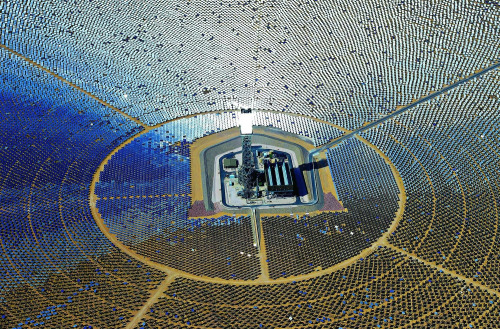 Solar Farm in the Mojave DessertWhen completed in late 2013, the $2.2 billion Ivanpah Solar Electric Generating System will power 140,000 California homes. (More Information)