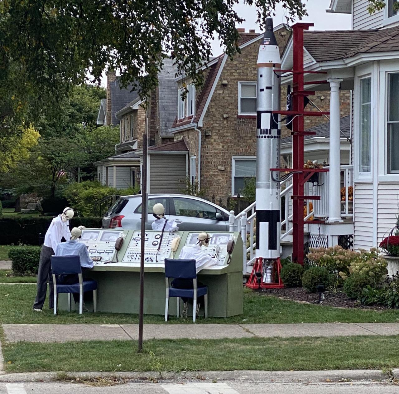 The neighbor?s Halloween decoration for this year. We are go for spooky!Source