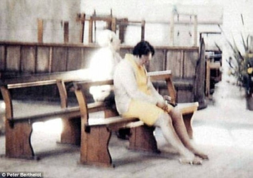 Worstead ChurchA picture taken in 1975 of Diane Berthelot sitting in the pews at Worstead Church in Norfolk, England, appears to show a creepy white figure sitting just behind here, though nobody else was present at the time the picture was taken by Diane’s husband Peter. Via BuzzFeed