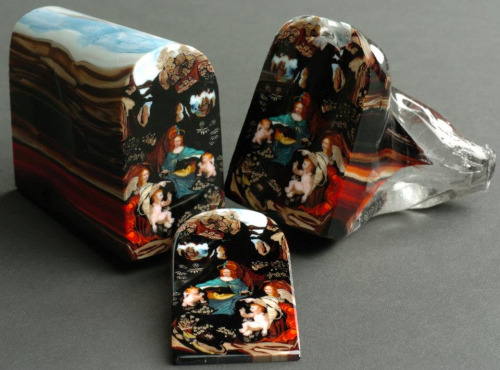 This is a glass "murrine&ldquo; made by artist Loren Stump. Each color in the piece was carefully layered to create this "loaf&rdquo; which was then sliced. Each slice sold for $5000.
