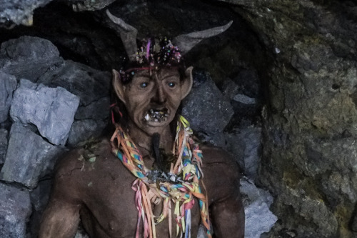 El TioDeep inside the mines of Cerro Rico are hundreds of statues of the Devil in the shape of a goat. The Catholics of Potos? know him as El T?o (The Uncle), lord of the underworld. According to their traditions, he rules over the mines, simultaneously offering protection and destruction. Miners leave offerings for El T?o?tobacco, liquor, coca leaves?in hopes that he will spare their lives.(Source)