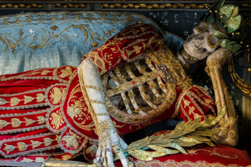 St. Konstantious (Rorschach, Switzerland)“One of the finest decorated skeletons in Switzerland, he has been present in the church since the 17th century, but is now hidden behind a painted cover.”- Dr. Paul Koudounaris, Heavenly Bodies