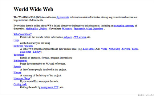 This is the very first website created on the internet. It was set up by British physicist Tim Berners-Lee in 1989. Berners-Lee was interested in finding a way for scientists in universities and research institutes to easily share data and ideas. He probably didn&rsquo;t imagine the internet like it is today. 