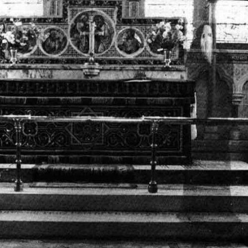 Specter of Newby ChurchThis picture — one of the more famous, and more controversial, pictures of potential ghosts — was taken in 1963 by Reverend K. F. Lord in Newby Church in North Yorkshire, England. Allegedly, some photo experts who have examined the photo say that the startling image is not the result of double exposure.(Source)