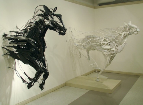 EmergenceSayaka Kajita Ganz created these wild horse sculptures from trash-picked objects like plastic utensils, toys, and metals. She says, “By building these sculptures I try to understand the human relationships that surround me. It is a way for me to contemplate and remind myself that even if there is conflict right now, there is a way for all the pieces to fit together.”
